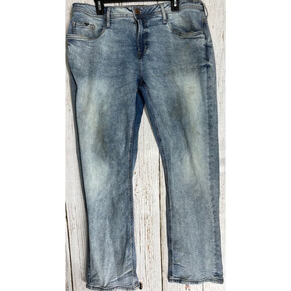Buffalo David Bitton Jeans Mens Size 36 Blue Denim Mid Rise Cotton Blend STAINS - Picture 1 of 6